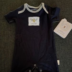 Burt’s bees baby 0-3 months shortall onesie NWT
